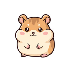 Adorable Hamster Cartoon Character with Chubby Cheeks and Tiny Paws.