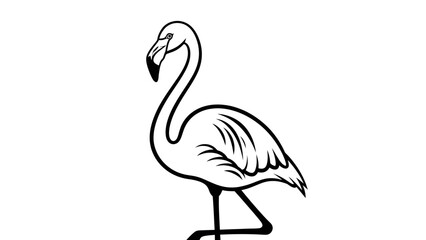 Elegant flamingo outline on white makes a striking design element for your next project