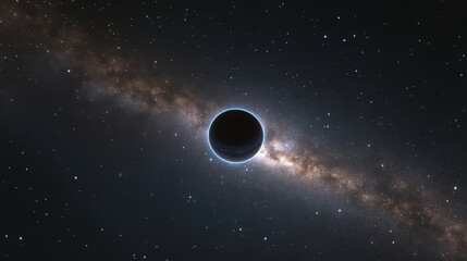 Fototapeta premium Stunning View of a Black Hole Surrounded by Galaxies and Stars in the Universe