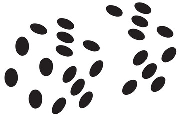 Abstract dot pattern icon set. Vector glyph pictograms of black dots, motion illusion, visual texture, graphic spread, perception shape, minimalist design black silhouette