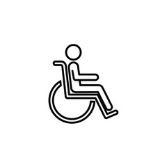 Person sitting in a wheelchair in profile