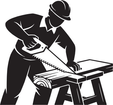 Woodworking saw icon set. Vector glyph pictograms of table saw, wood cutting, carpentry tool, manual craft, construction action black silhouette