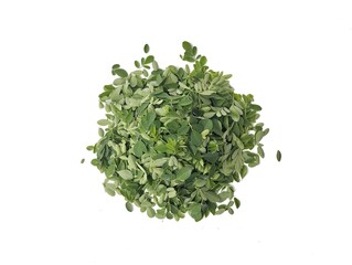 Obraz premium Fresh moringa leaves (moringa oleifera) isolated on white background 