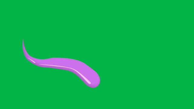 Purple magical crescent moon energy wave flying smoothly across the screen on green screen chromakey background. Seamless loopable 2d animated cartoon animation ideal for spell effects, fantasy