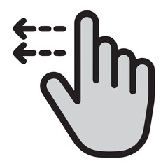 Obraz premium Hand gesture icon for swiping left gesture