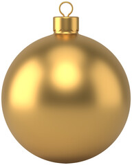 gold christmas ball isolated on white background