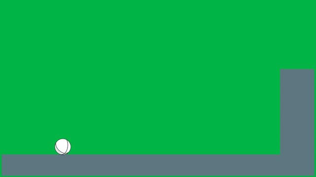 green screen footage. a ball object character on chroma key background