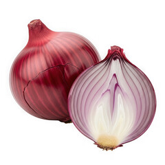 Red onion isolated on transparent background