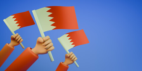 Banner or poster of Bahrein Independence Celebrations. 3d render.
