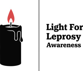 Light for leprosy awareness black candle symbolizing hope and support for world leprosy day