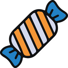 Whimsical candy illustration with vibrant colors and classic fonts