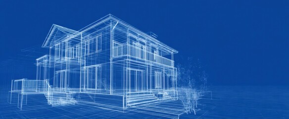 The architectural blueprint lines illustrate essential structural design components and layout.