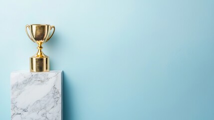 trophy gold Gold trophy on a marble pedestal, adding a touch of elegance and sophistication