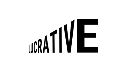 Lucrative inscription, black isolated silhouette