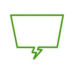 Fototapeta premium 【Speech Bubble Icons】Bold Trapezoid Speech Bubble Solid / 太い台形型の吹き出し（塗りあり） 