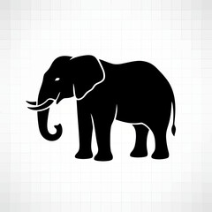 Majestic elephant silhouette for striking logo design, branding, or educational materials, evoking power, wisdom, and nature's beauty for impactful visual storytelling