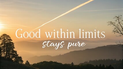 Beautiful Sunset Over Mountains With Inspiring Motivational Quote