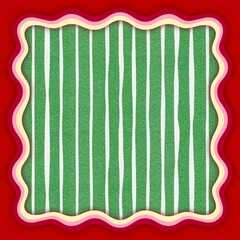 christmas card red and green event Illustration frame hand drawn cute ornaments xmas vintage, striped, wallpaper, decoration, stripes, textile