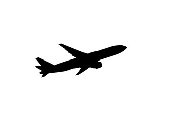 Grafik startendes Flugzeug schwarz weiß