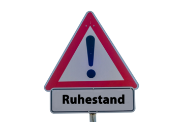 Ruhestand Schild freigestellt