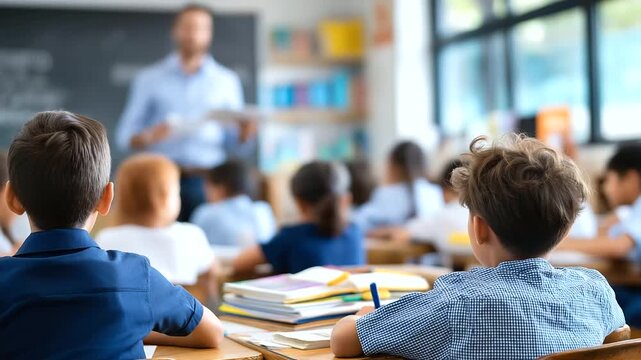 Volunteer teaching scene, underprivileged children learning, educational support delivery, community classroom program, literacy development focus, mentorship service provision, kn