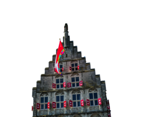 Town Hall of Gouda Netherlands isolated 