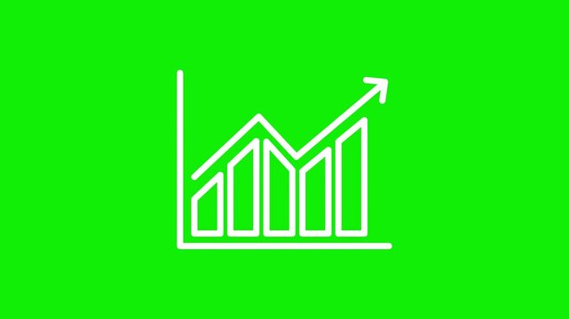 Liner business graph with arrow icon animation. 4K