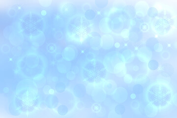 Abstract blurred festive delicate winter christmas or Happy New Year background with shiny blue pink and white bokeh lighted stars. Space for your design. Card concept.