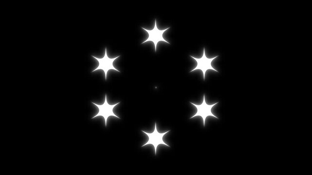 Shimmering star twinkle animation on black background with glowing sparkles, smooth glitter trails and bright dust bursts in 4K. Ideal for holiday themes, magical overlays and celebration projects.
