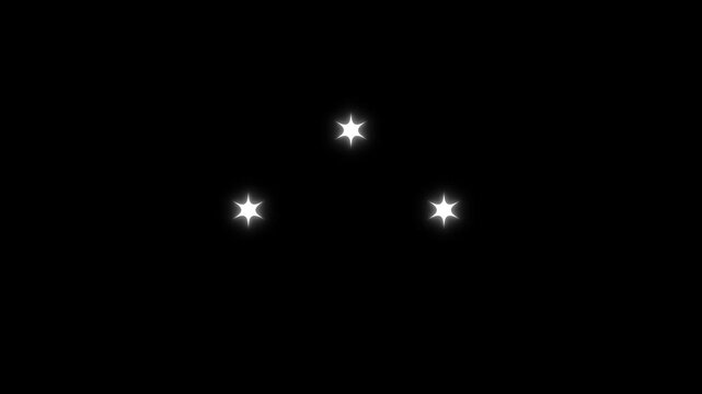 Shimmering star twinkle animation on black background with glowing sparkles, smooth glitter trails and bright dust bursts in 4K. Ideal for holiday themes, magical overlays and celebration projects.