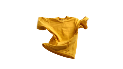  High-Speed Shot of Vibrant T-Shirt Twisting Mid-Air on Transparent Background