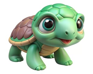 Obraz premium Adorable baby turtle with large eyes and a sweet expression isolated on white