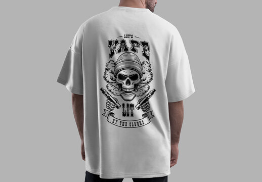 Vape Skull Tshirt Design With Urban Streetwear Graphic