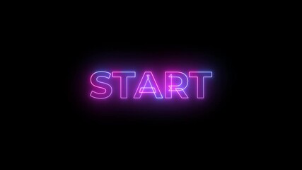 4k start neon text motion minimal glowing typography effect. - Powered by Adobe