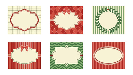 Collection of Vintage Frame Designs for Festive Holiday Greetings and Decorative Elements © Ernima