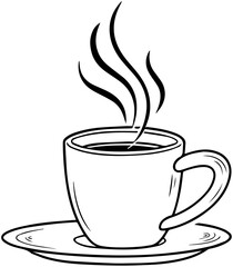 Hot Beverage Cup – Relaxation Line Drawing