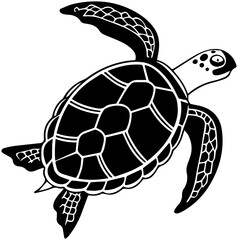Sea Turtle Line Art – Marine Icon
