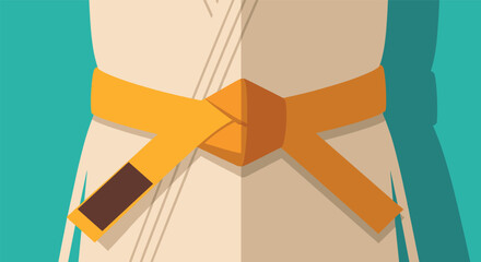 Martial arts yellow belt illustration for training and motivation posters