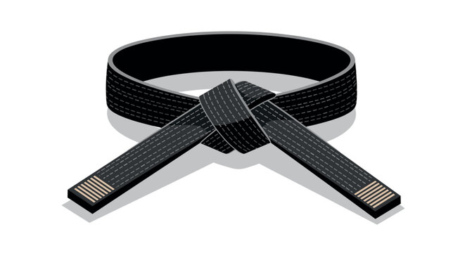 Black belt in martial arts karate uniform design for posters and prints
