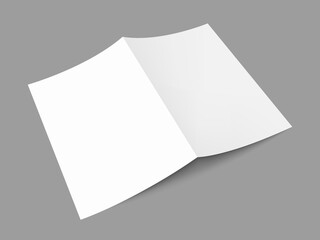 blank folded flyer booklet postcard business card or brochure mockup on grey background