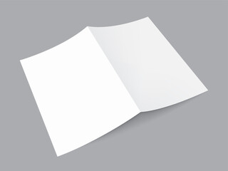 blank folded flyer booklet postcard business card or brochure mockup on grey background