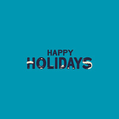 Vibrant blue background happy holidays greeting message