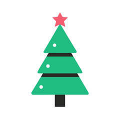 Simple festive Christmas tree design with pink star topper