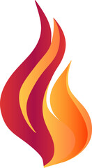 modern fire flame burning energy flat gradient vector icon logo