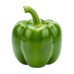 Green bell pepper isolated on transparent background
