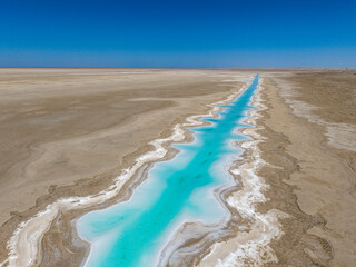 Salt lake on the Gobi Desert