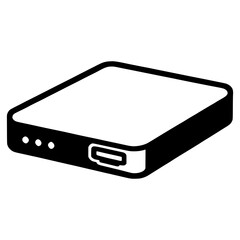 Compact Portable External Hard Drive Data Storage Icon