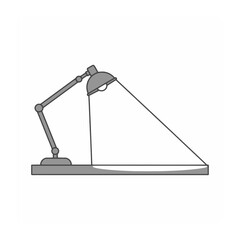 Minimalist Desk Lamp Vector Illustration Modern Office Light Icon