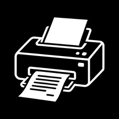 Simple Office Printer Machine Icon Outline Illustration Vector