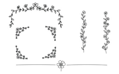 Obraz premium Floral Frame Design – Hand-Drawn Decorative Borders